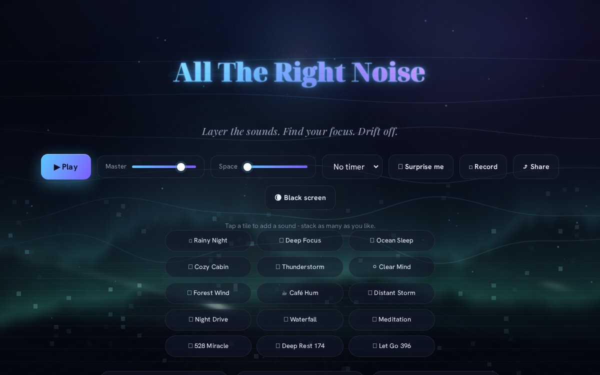 All The Right Noise ambient sound mixer