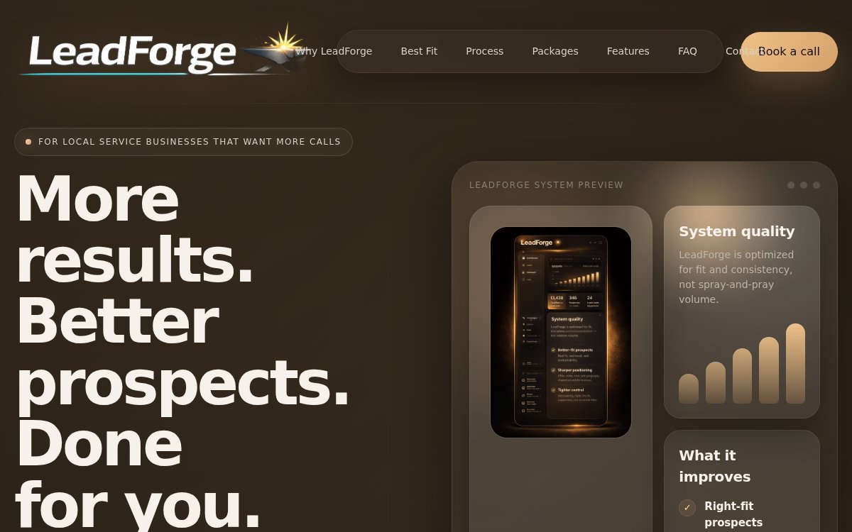 LeadForge Studio lead generation platform
