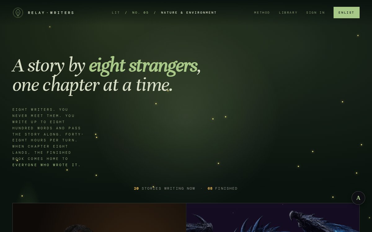 RelayWriters collaborative fiction platform